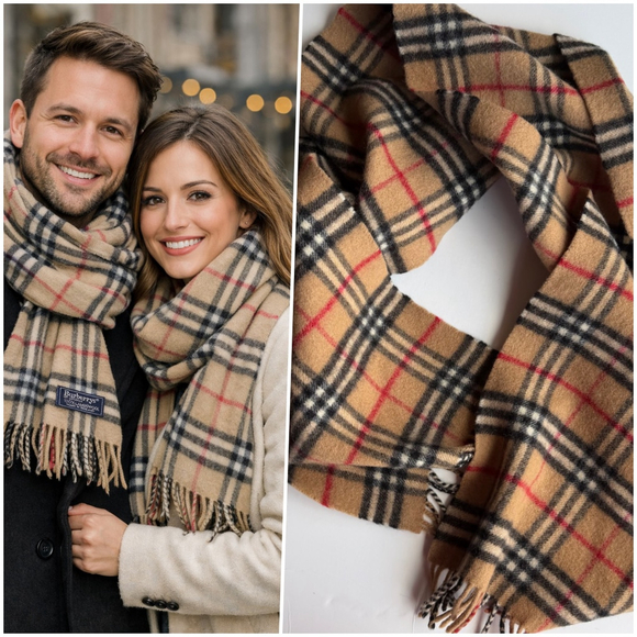Burberrys London Mens Vintage Check Lambswool Scarf MINT